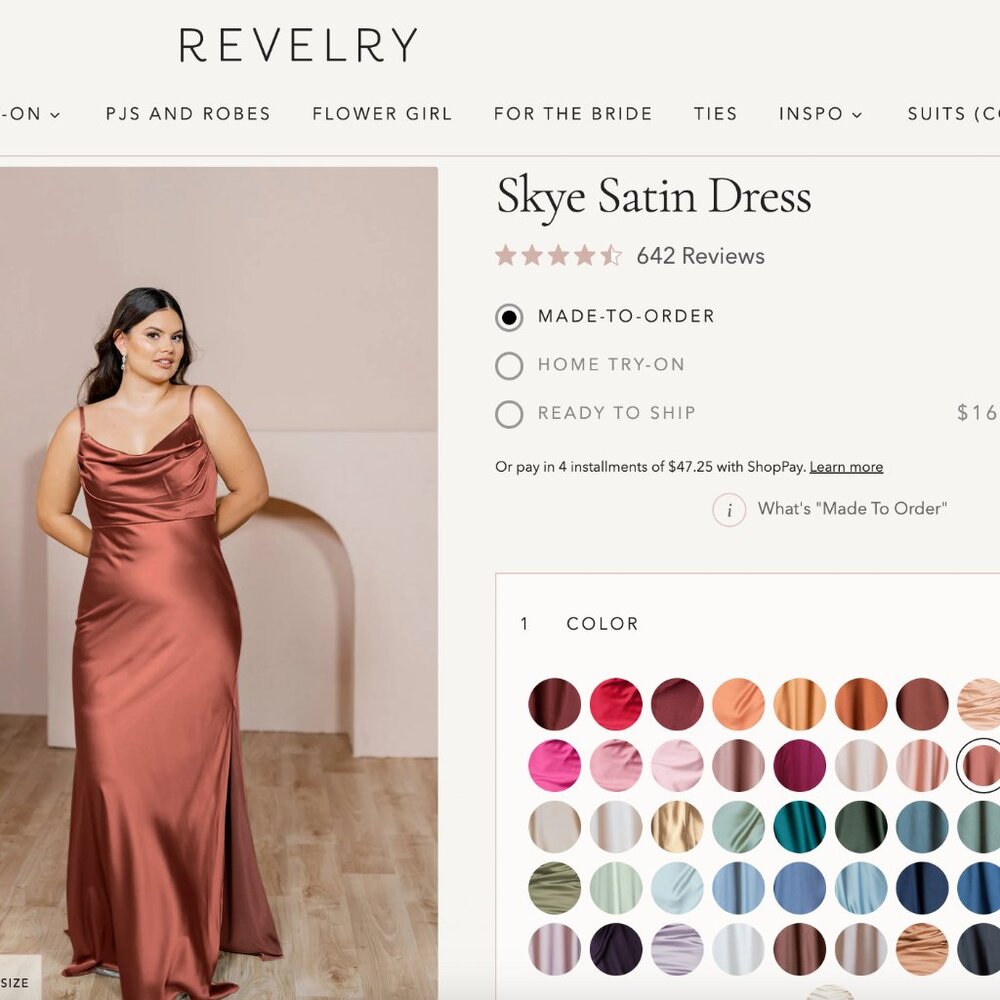 Revelry Skye Satin Bridesmaid Dress